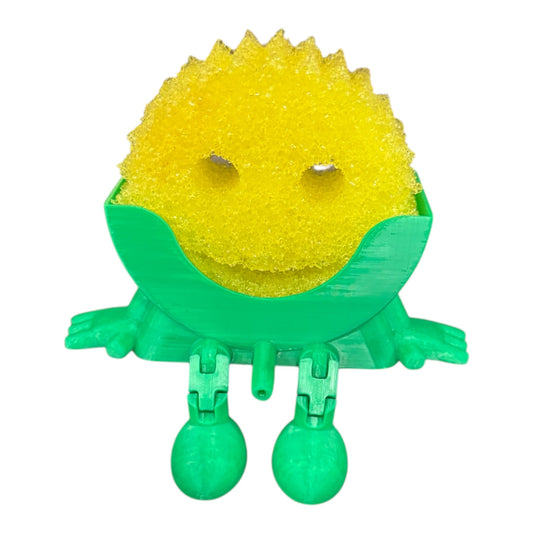 Smiley Face Sponge Holder – 3D Printed Kitchen Sponge Buddy, Cute Sink Organizer, Funny Cleaning Gift