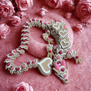 Valentine’s Dragon – Heart Dragon Valentine Decor, Cute Valentine Gift, Pink Love Dragon, Valentine’s Day Collectible
