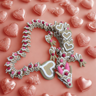 Valentine’s Dragon – Heart Dragon Valentine Decor, Cute Valentine Gift, Pink Love Dragon, Valentine’s Day Collectible