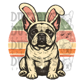 🐰 French Bulldog Easter Digital Design | Vintage Retro Frenchie Bunny | Easter Sublimation PNG | Frenchie Easter Shirt Design | Instant Download